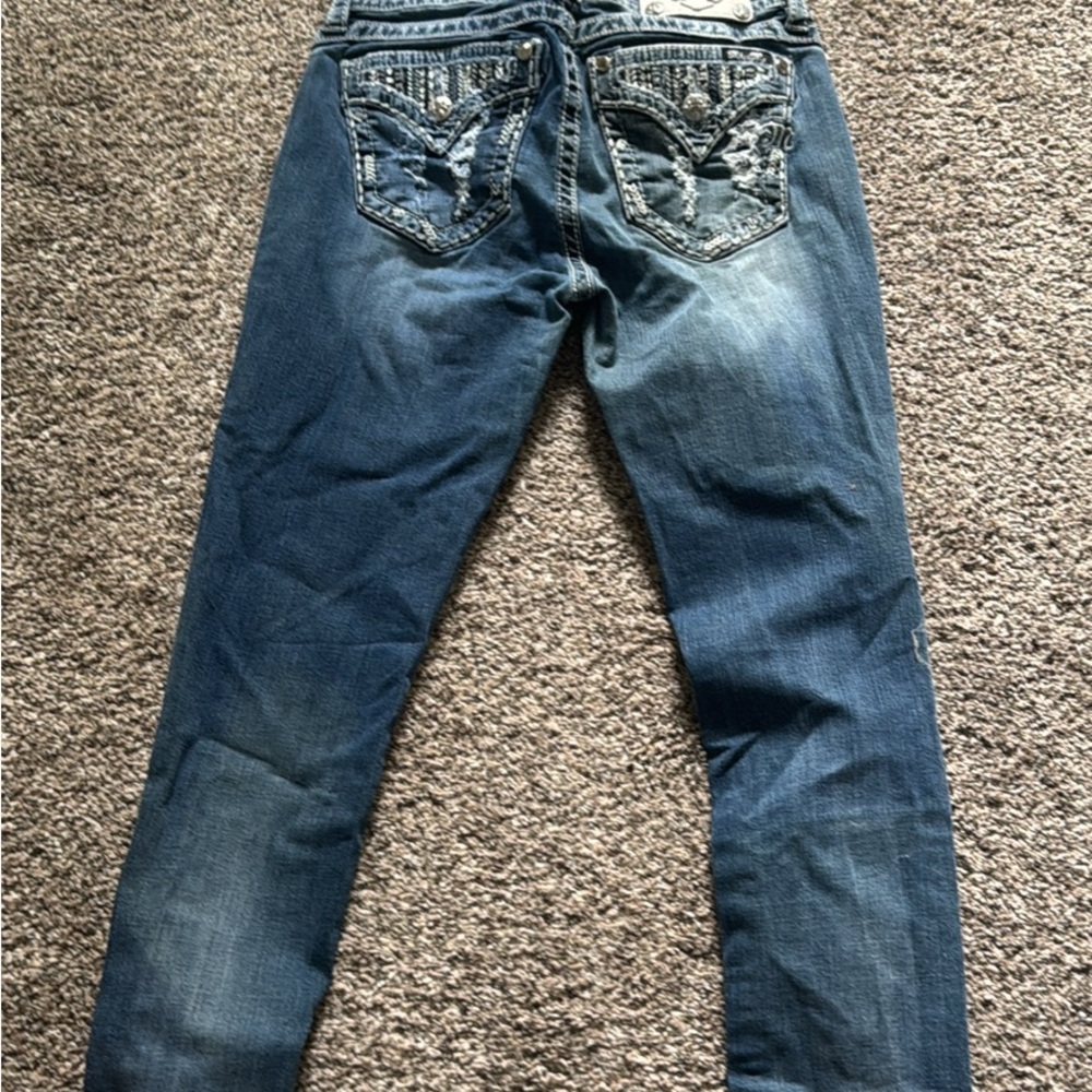 Rock Revival Blue Skinny Jeans with Classic Fading